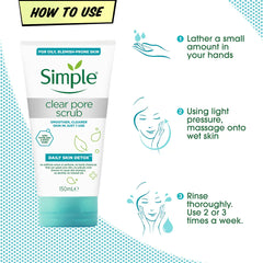 Simple Daily Skin Detox Pore Polishing Face Scrub - 150ml Simple