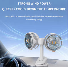 Dual Head Cooling Fan - Adjustable Desktop USB Fan Cosmia.pk