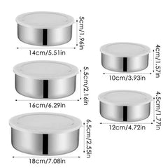 Set of 5 Stainless Steel Food Storage Containers With Lids Cosmia.pk