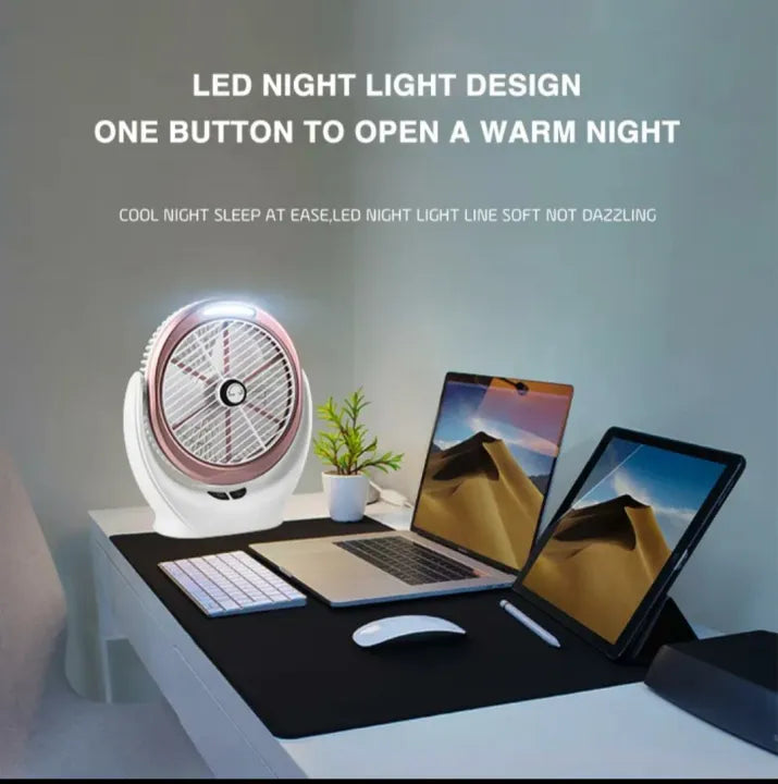 Dekstop Fan with Cob Light /Desk Fan Cosmia.pk