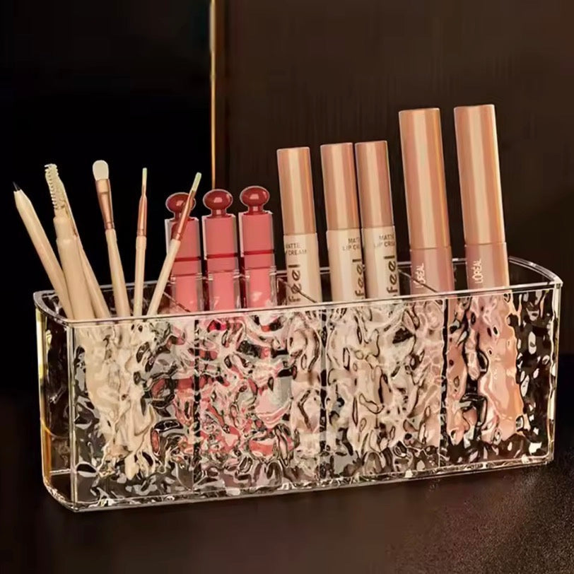 4 Grid Makeup Brush Pen Holder Multi Compartment Rippled Divided Cosmia.pk
