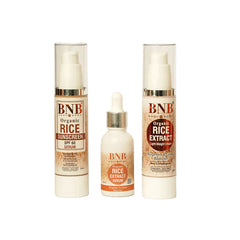 BNB Radiant Rice Trio ( Rice Sunscreen SPF - 50ml + Rice Serum 30ml+ Rice Cream - 50ml) BnB
