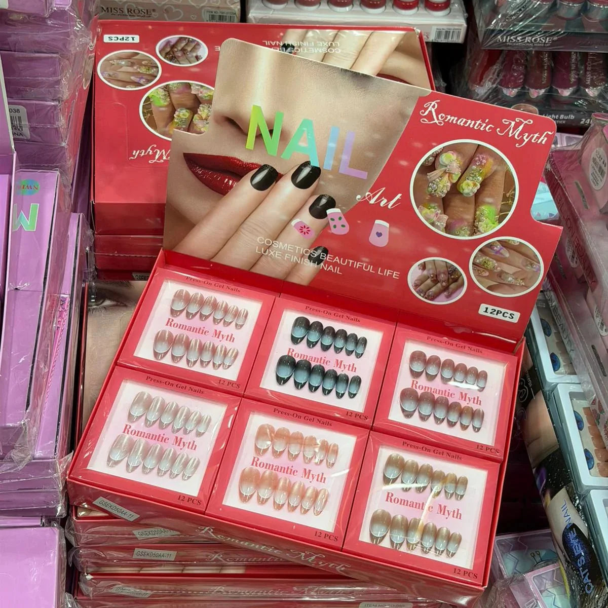 Romantic Myth Nail Art Press On Gel Nails - Each Box 12Pcs Romantic Myth