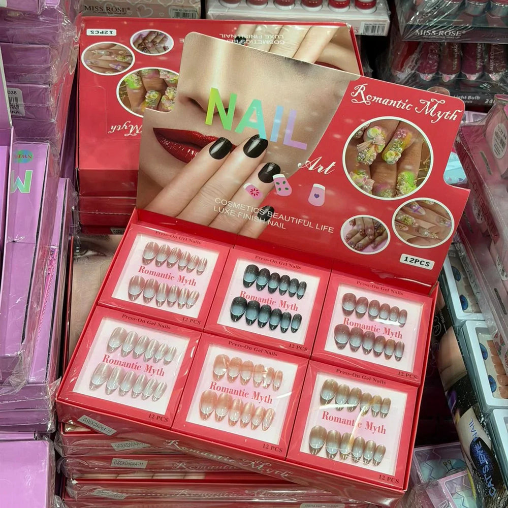 Romantic Myth Nail Art Press On Gel Nails - Each Box 12Pcs Romantic Myth