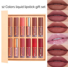 2 In 1 Nude Deal 12 Pcs Matte Lipgloss Set + Nude Palette 18 Colors Cosmia.pk