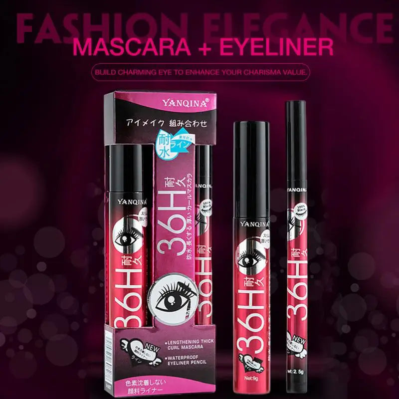 36H Longlasting Curl Waterproof Mascara With Sketch Eyeliner 36H