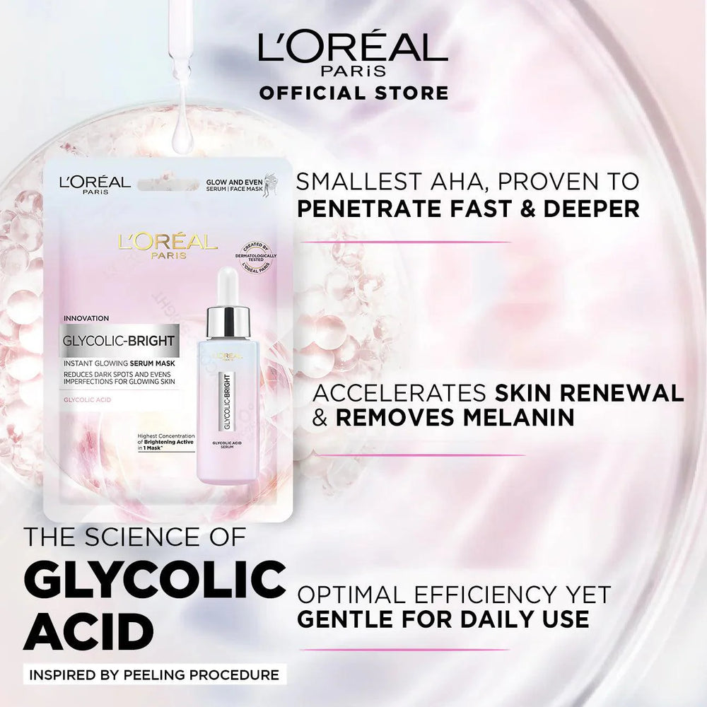 Loreal Paris Glycolic Bright Instant Glowing Serum Mask Loreal Paris