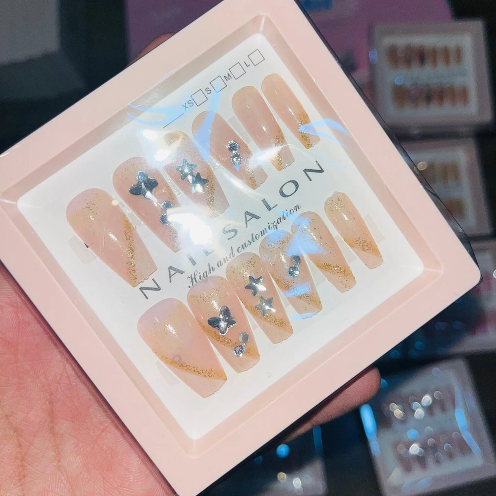 Salon Look Stylish Artifical Nails With Free Stickers(12 Pcs) Cosmia.pk