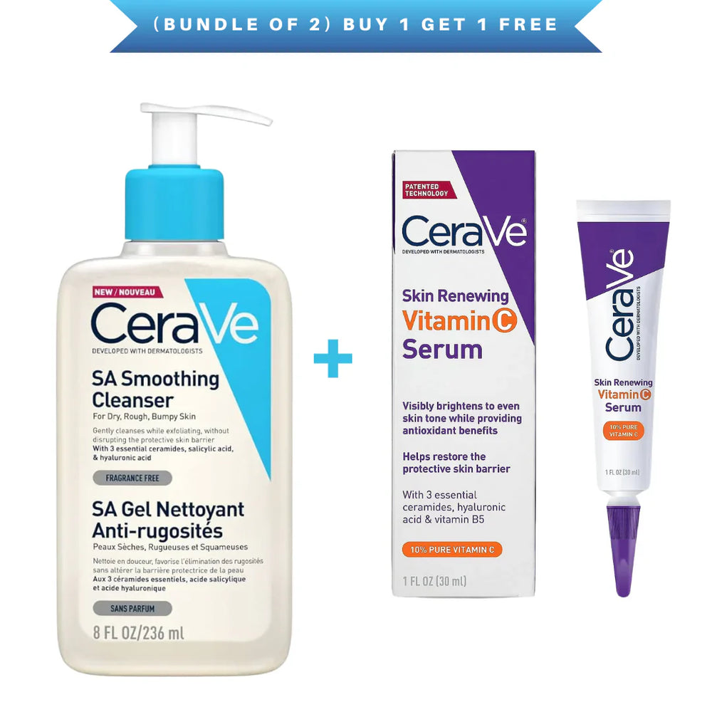 Cerave (Bundle of 2) SA Smoothing Cleanser + Serum CeraVe