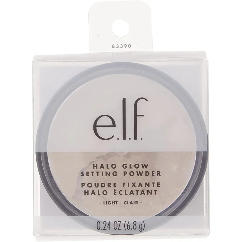 E.L.F Halo Glow Setting Powder, Silky, Weightless, Blurring, Smooths, Minimizes Pores and Fine Lines, Creates Soft Focus Effect, Light, Semi-Matte Finish e.l.f.