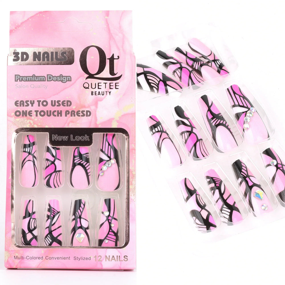 Quetee Beauty 3D Nails Premium Design Two Quetee