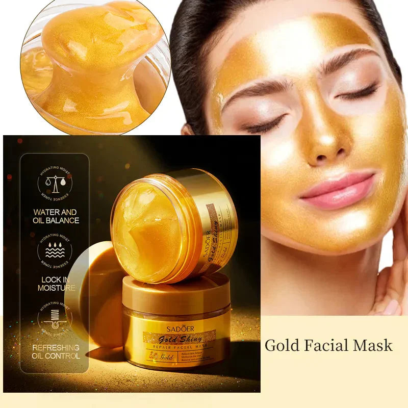 SADOER Gold Shiny Moisturizing Soothing Oil Control Refreshing Facial Mask - 120g Sadoer