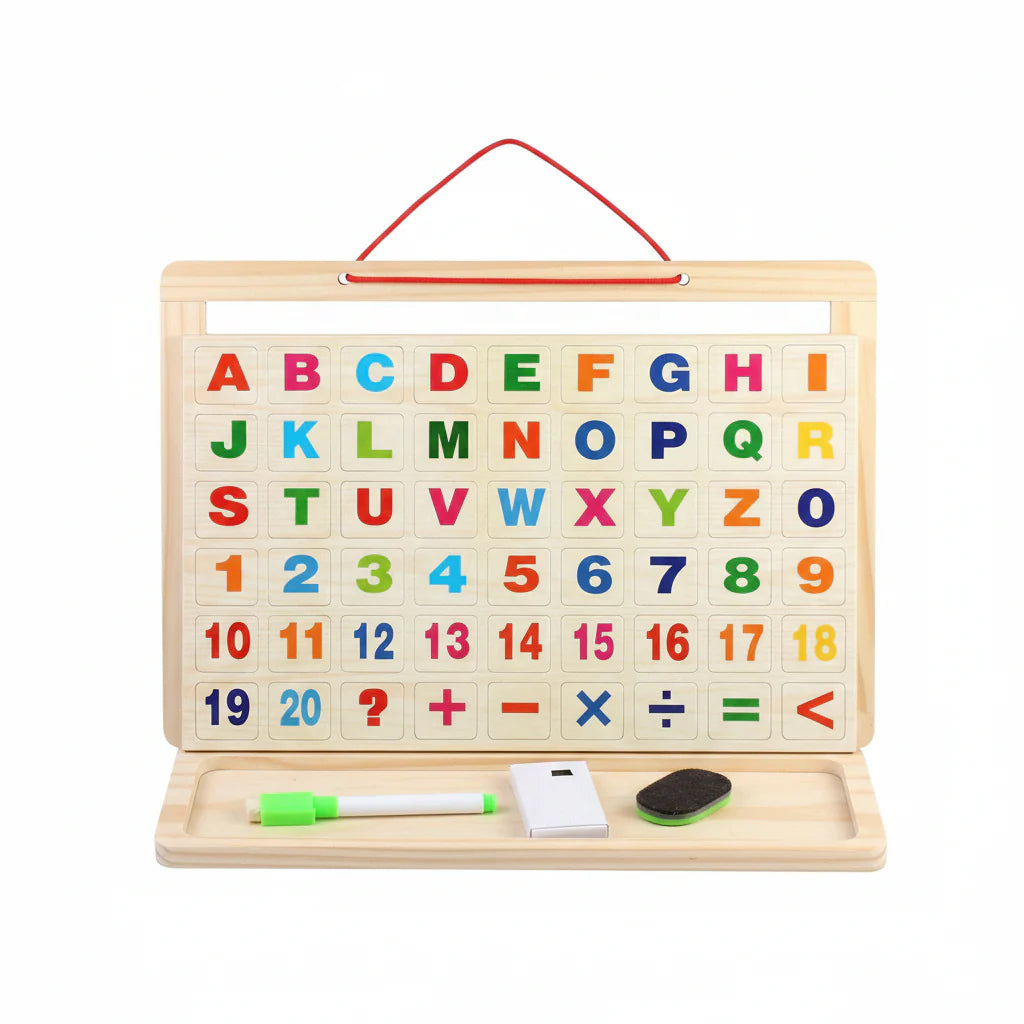 Educational Learning Board Multipurpose Double-Sided Magnetic Wooden Cosmia.pk