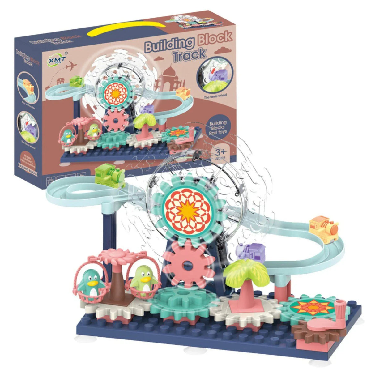 Building Block Track Set Ferris Wheel Funfair Block Play Set or Cosmia.pk