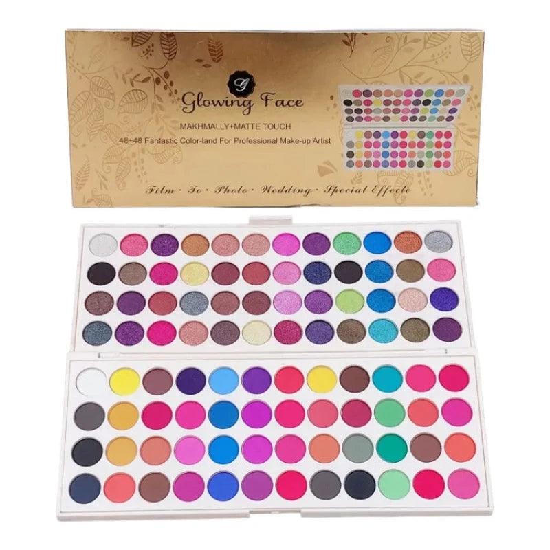 Glowing face 96 colour eyeshade kit Glowing Face
