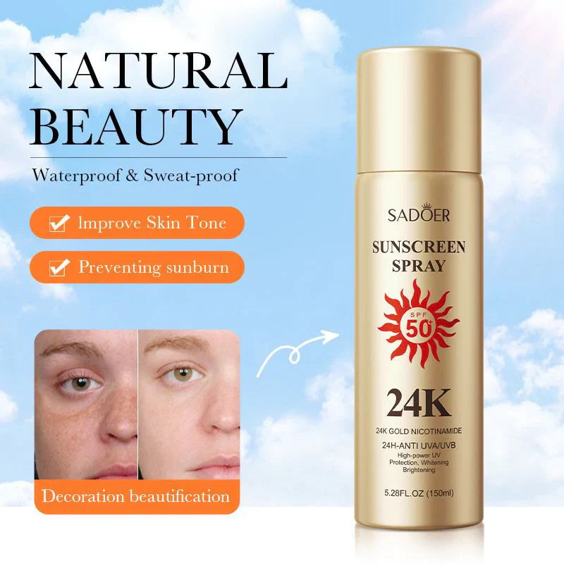 Sadoer Sunscreen Spray SPF 50 24K Gold – 150ml Sadoer