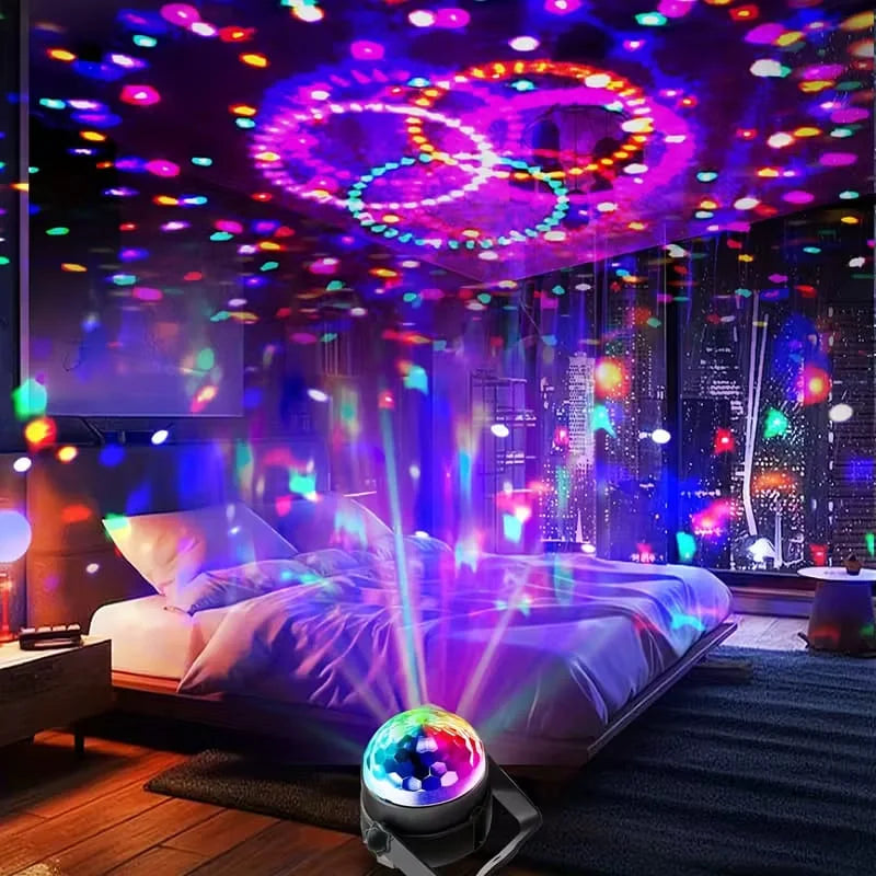 RGB disco ball light 7 modes color charging LED USB power with speaker Cosmia.pk