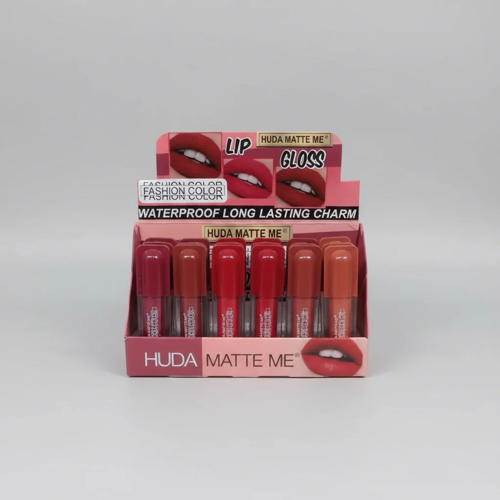Huda Matte Me Fashion Color Waterproof Long Lasting Charm Lip Gloss Huda Matte Me