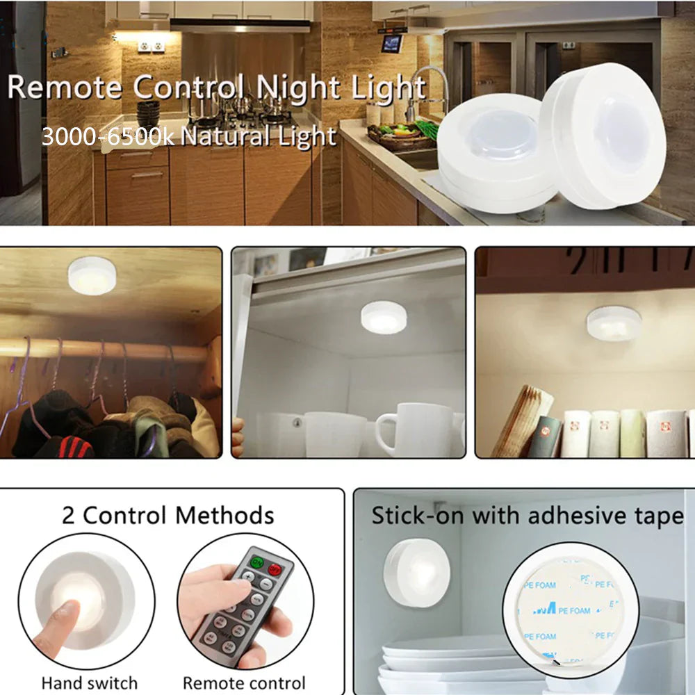 Set Of 3 Wireless Remote Control Night Light Cosmia.pk