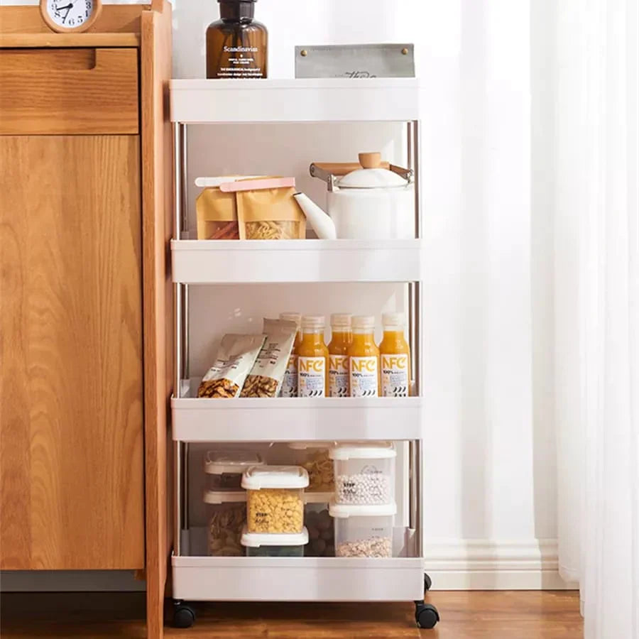 4 Layers Storage Rack Kitchen Trolley Movable Shelf Cosmia.pk