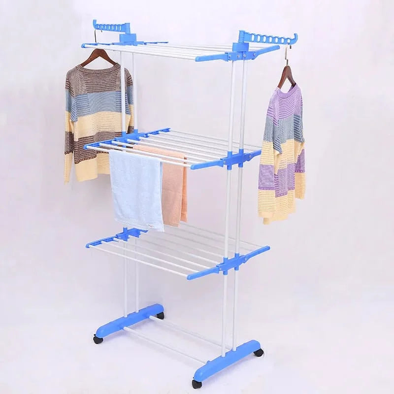 Three Layer Cloth Rack with Stainless Steel Rods Cosmia.pk