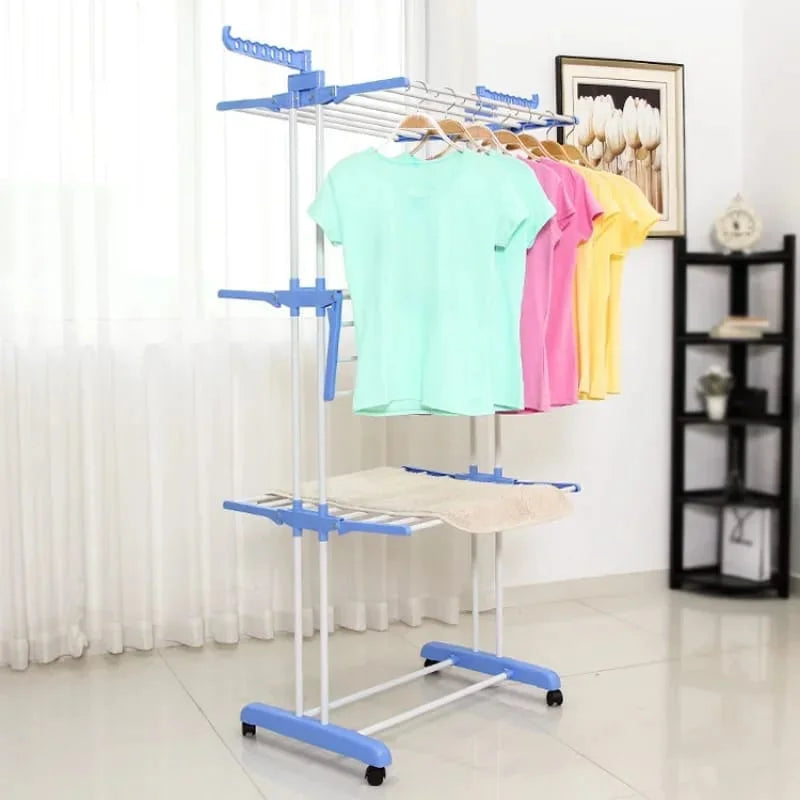 Three Layer Cloth Rack with Stainless Steel Rods Cosmia.pk