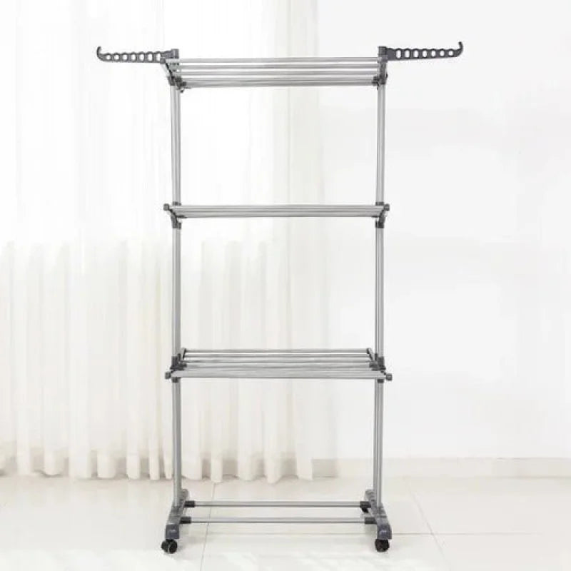 Three Layer Cloth Rack with Stainless Steel Rods Cosmia.pk