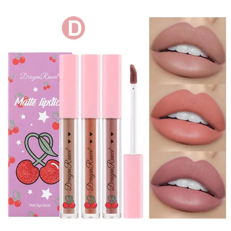 3 Pcs Dragon Ranee Ice Love Little Smoke Tube Lipstick Dragon Ranee