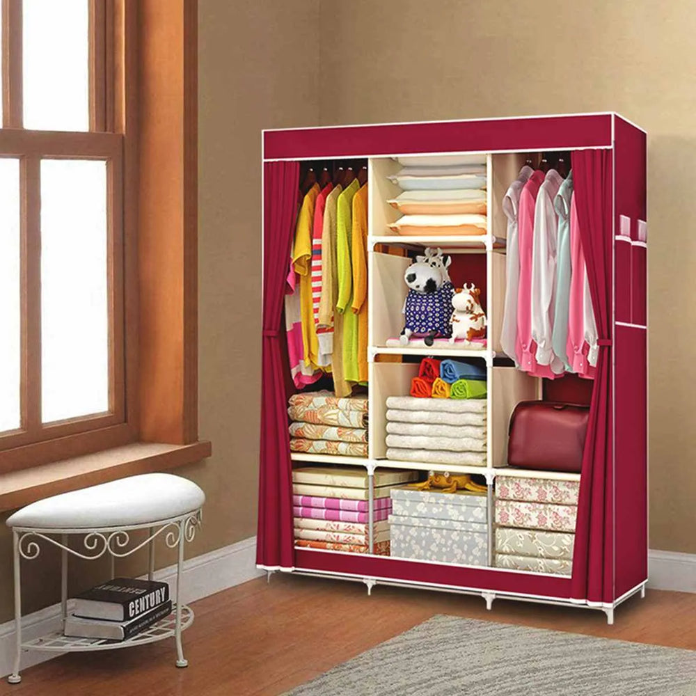 Non-woven Cloth Wardrobe Folding Portable Clothing Storage Cabinet Cosmia.pk