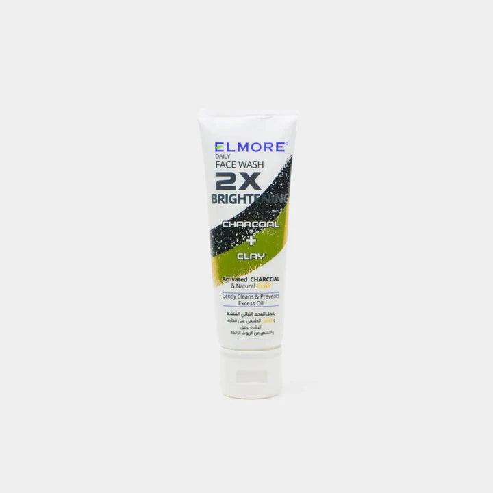 Elmore Charcoal + Clay 2X Whitening Daily Face Wash - 100ml Elmore