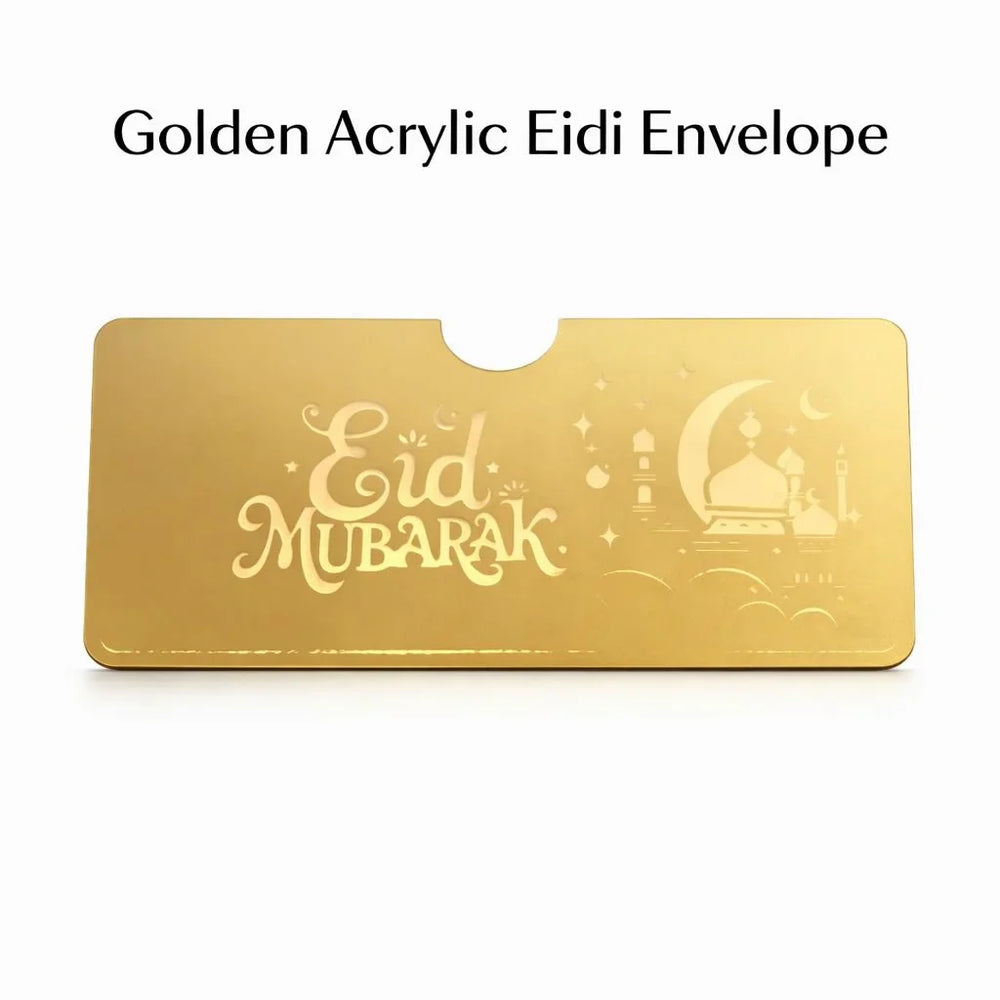 Golden acrylic golden envelope Cosmia.pk