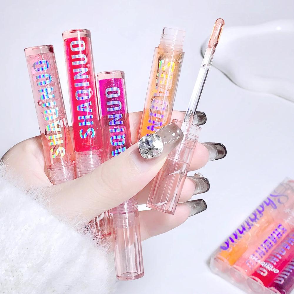 Beauty Mirror Lip Glaze Set Jelly Lip Gloss (4 Pcs) Shaqiundo