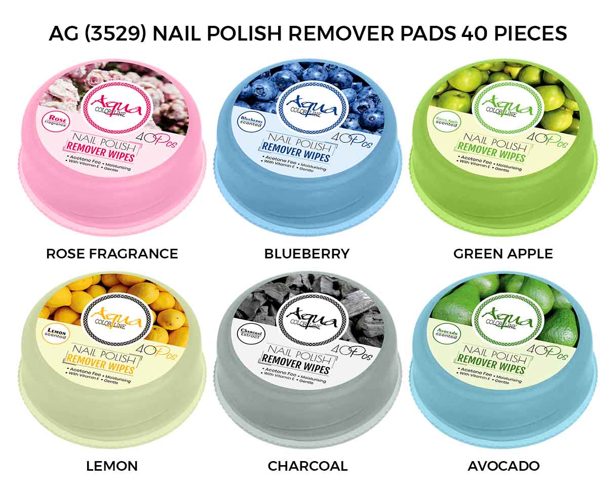 Aqua Color Line Nail polish Remover Pad 40 Pieces Aqua Color Line