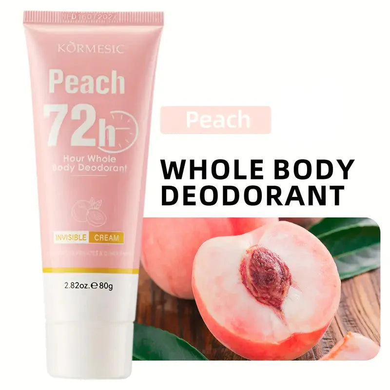 KORMESIC Peach Scented Whole Body Deodorant Cream 72H Odor Control - 80gm KORMESIC