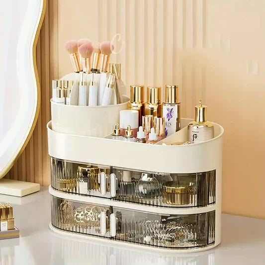 3-Layer Cosmetic Storage Organizer with Drawer Cosmia