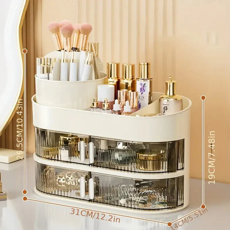 3-Layer Cosmetic Storage Organizer with Drawer Cosmia