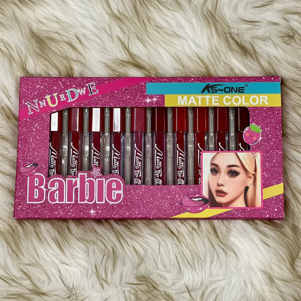 Ks-One NNuEdwE Barbie Inspired Matte Color Lip Gloss - Pack of 12 KS-ONE