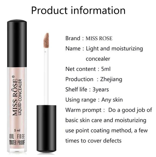 Miss Rose Oil Free Waterproof Liquid Concealer - 5ml Miss Rose