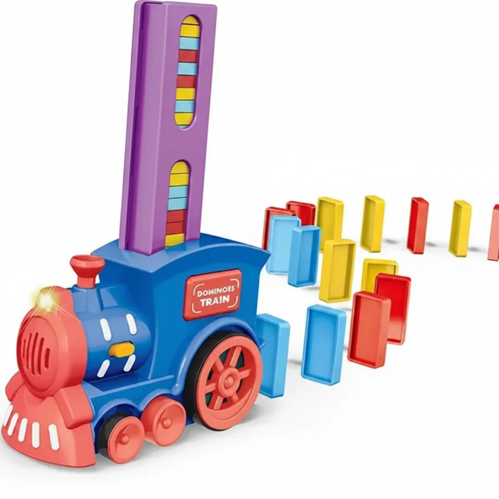 Domino Train Toy Sound Automatic Domino Train Set - 60 Piece Cosmia.pk