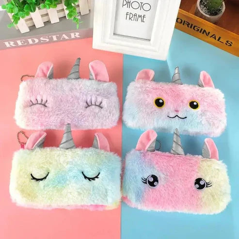 Unicorn Plush | Fur Pencil Pouch Cosmia.pk