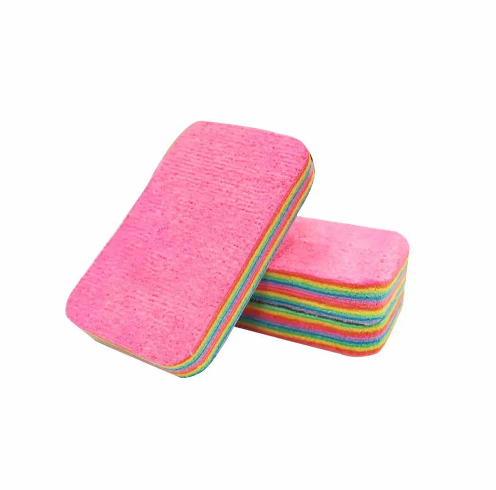 Rainbow Color Pot Dish Sponge Double Side Dishwashing Sponge Cosmia.pk