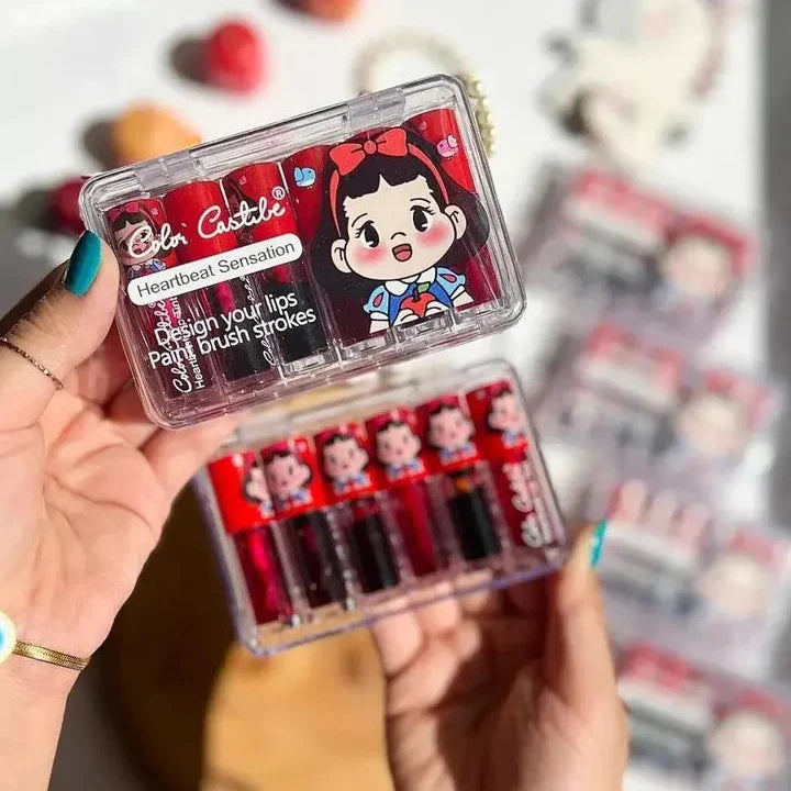 Color Castle Heartbeat Sensation Liquid Lipstick - 6Pcs Color Castle