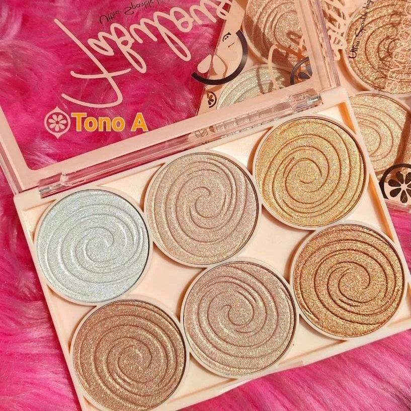 6 Colors Highlighter Palette Cosmia.pk