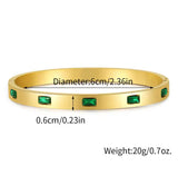 Stainless steel Green stone handcuff