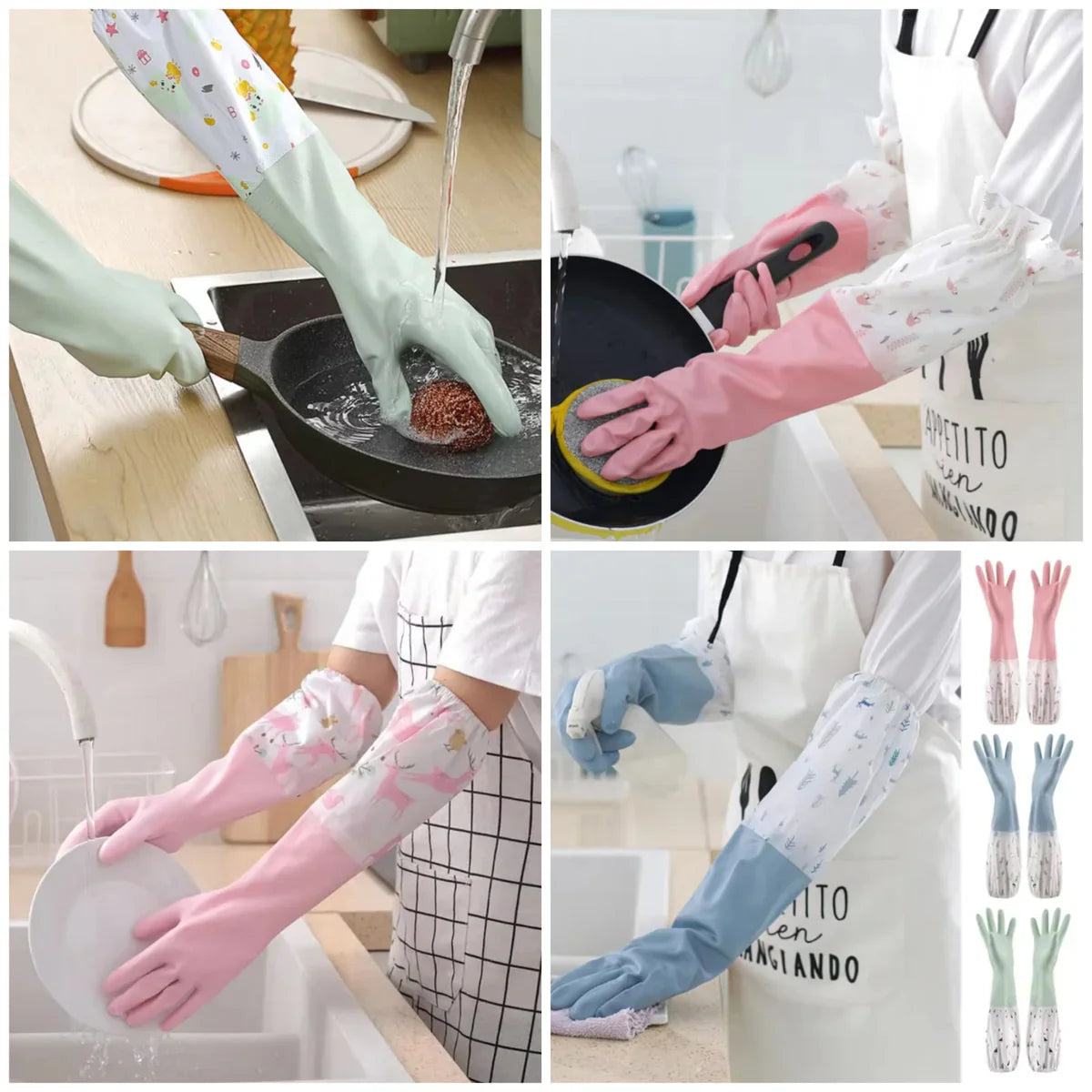 Latex Rubber Dish Washing Gloves Cosmia.pk