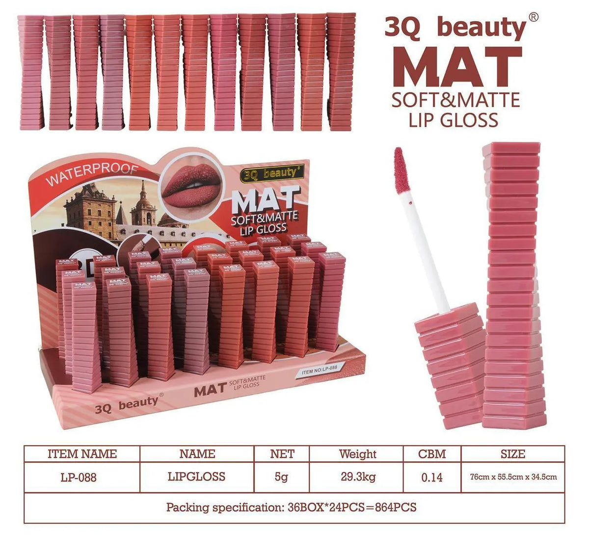 3Q beauty Matt Soft & Matte lipgloss 3Q Beauty