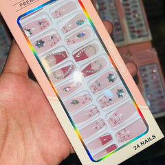 Professional Premium Series Artifical Nails With Free Stickers (24Pcs) Cosmia.pk