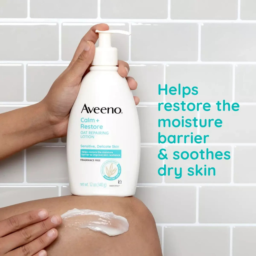 Aveeno Calm + Restore Oat Repairing Lotion – For Sensitive & Dry Skin Aveeno