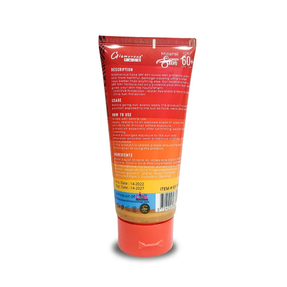 Glamorous Face Sunscreen Lotion , Sunblock SPF 60+ UVA UVB 150ml Glamorous Face