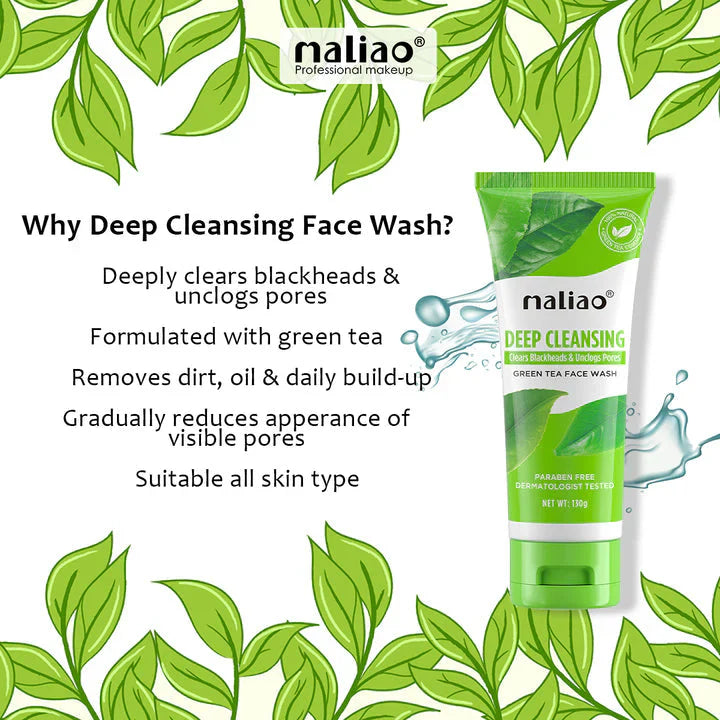 Maliao Deep Cleansing Green Tea Face Wash -130g Maliao